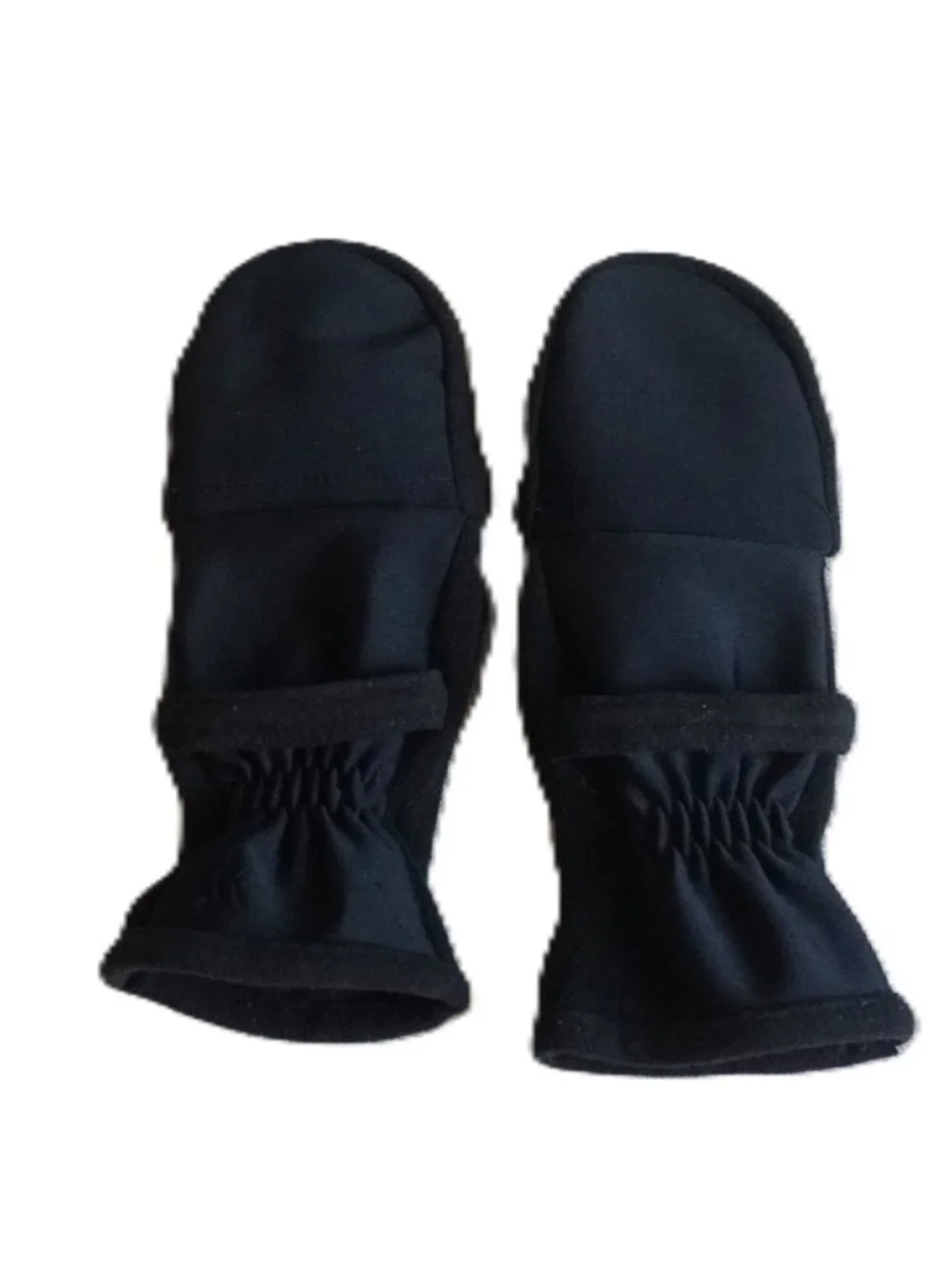 Isotoner Black Fingerless Convertible Mittens Thermal Fleece Gloves Women’s OSFM - Picture 3 of 10
